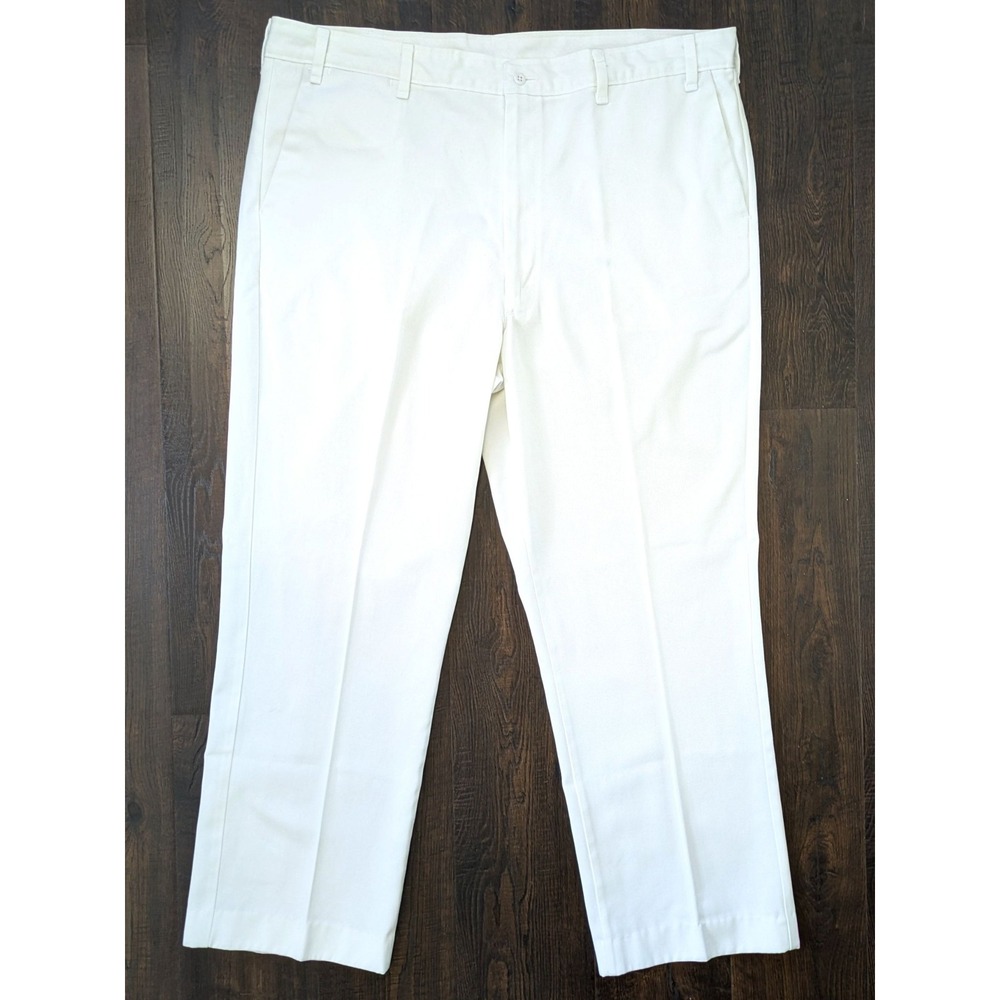 Vintage Big Mac White Workwear Pants Mens 42x30 Made in USA Twill Trousers *Fair
